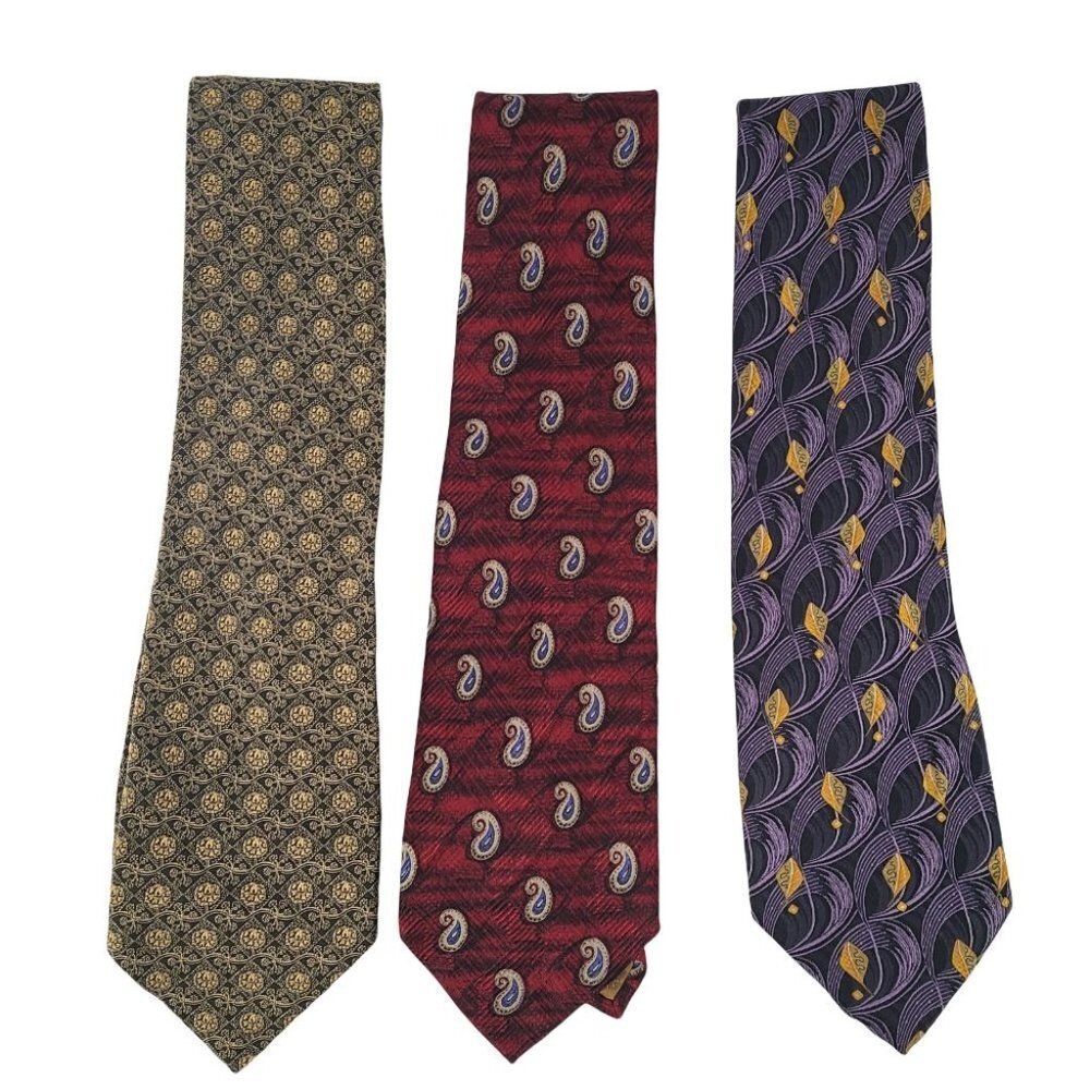 Robert Talbots 3 Piece Tie Classic Floral/Paisley Purple/Brown/Maroon Men's